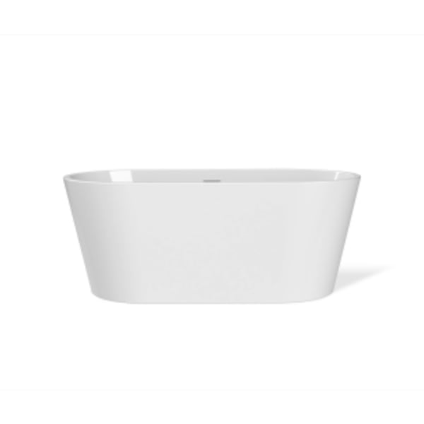Louie 5829 Acrylic Freestanding Center Drain Bathtub in White with White Skirt