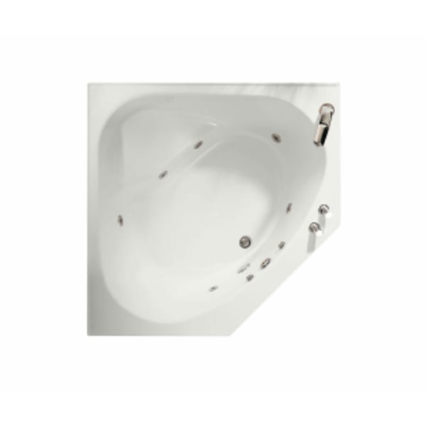 Tandem 5454 Acrylic Corner Center Drain Combined Whirlpool & Aeroeffect Bathtub in White, Without tiling flange