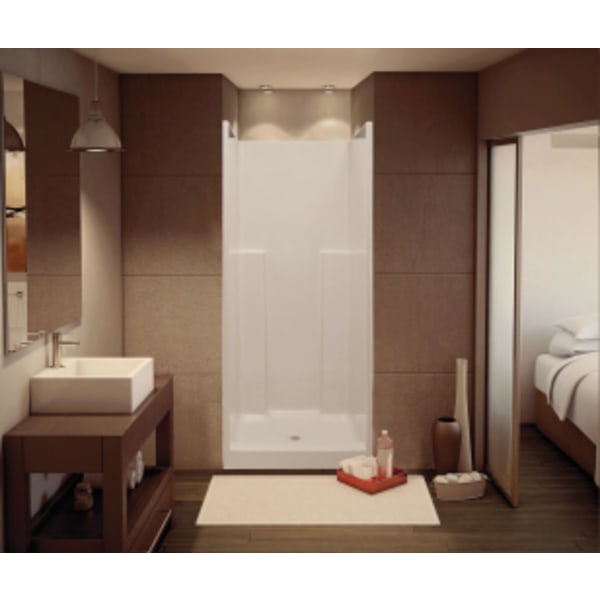 US36 36 x 36 AcrylX Alcove Center Drain One-Piece Shower in White, No seat