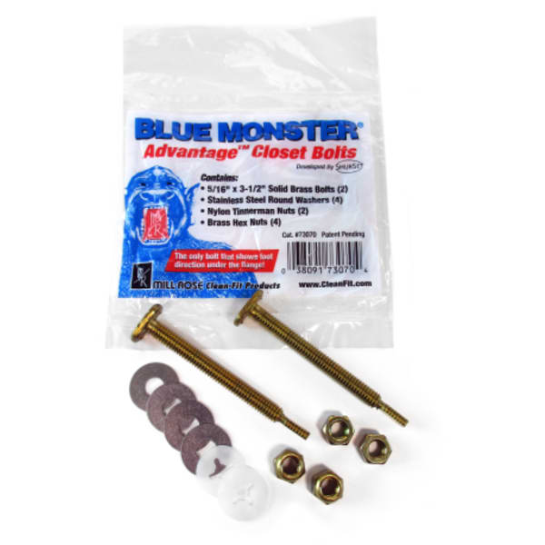 5/16" X 3 1/2" BLUE MONSTER CLOSET BOLTS