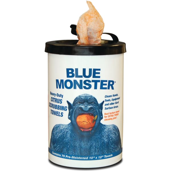 75 COUNT, 10" X 12" BLUE MONSTER SCRUBBS