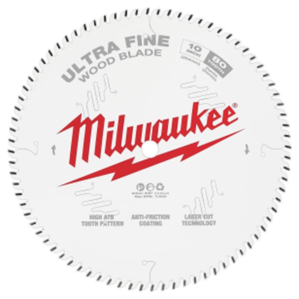 Milwaukee® 10 in. 80T Ultra Fine Finish Circular Saw Blade