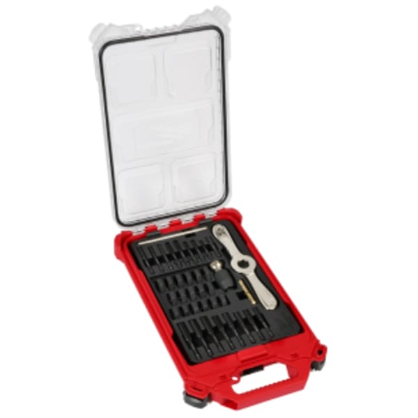 Milwaukee® 38PC Metric Tap & Die PACKOUT™ Set w/ Hex-LOK™ 2-in-1 Handle