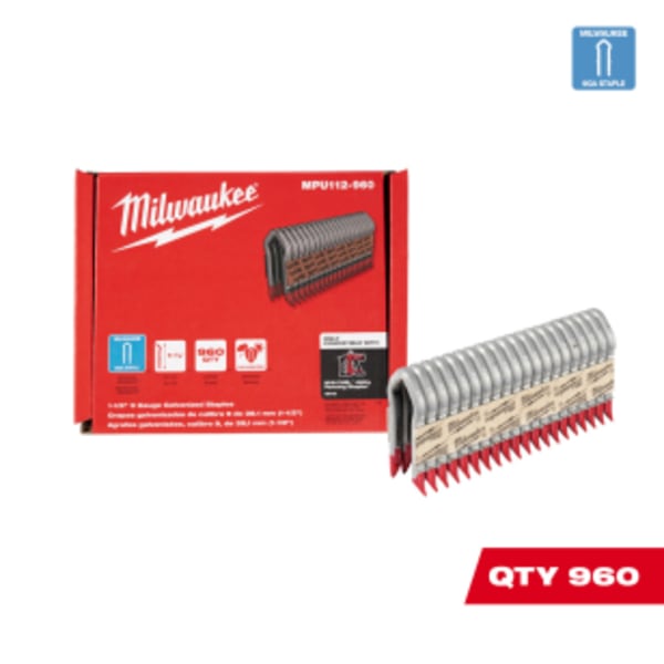 Milwaukee® 1.5 Inch 9 Gauge Galvanized Staples