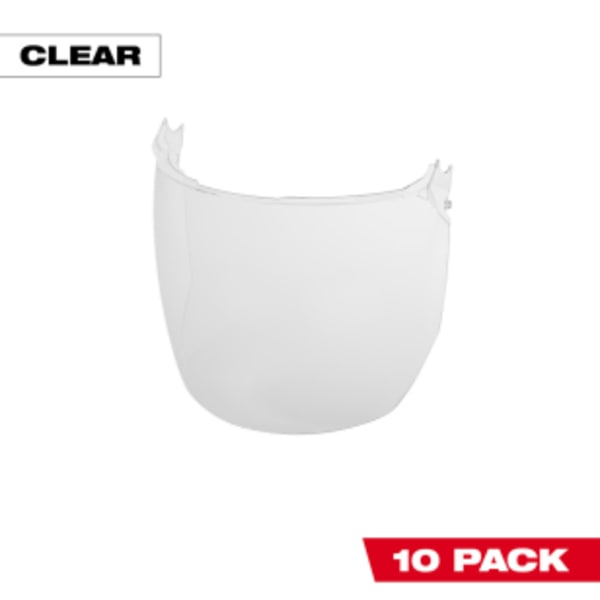 Milwaukee® 10pk Clear Face Shield Replacement Lenses (Helmet & Hard Hat Mount)