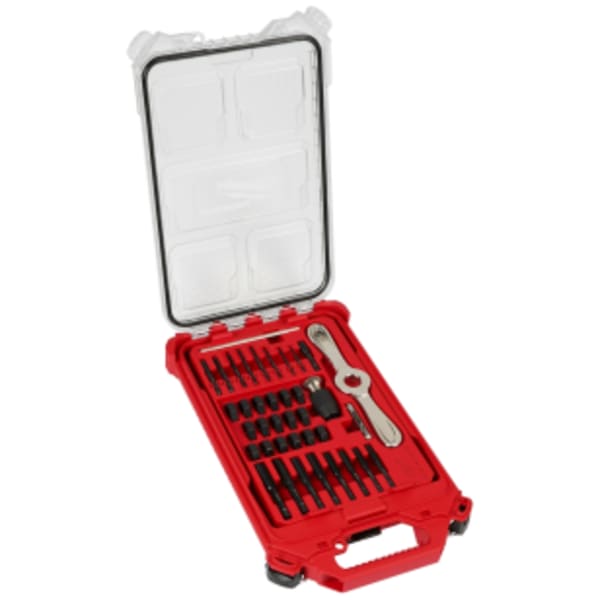 Milwaukee® 38PC SAE Tap & Die PACKOUT™ Set w/ Hex-LOK™ 2-in-1 Handle