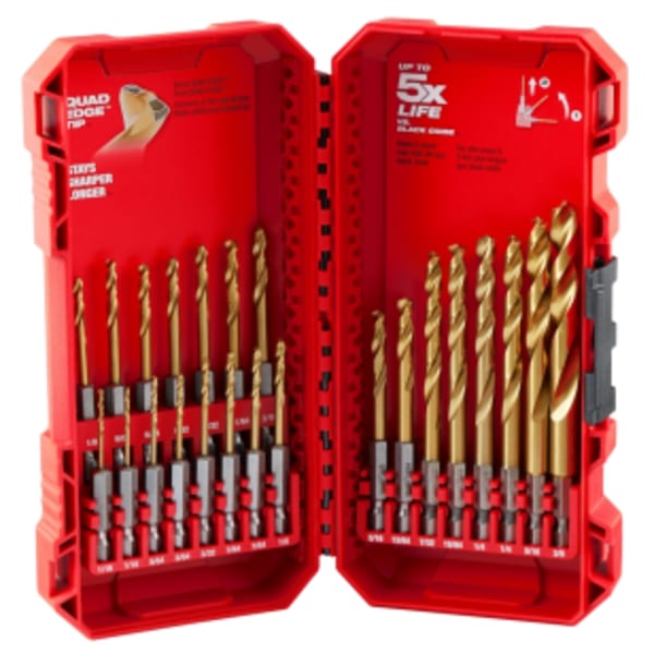SHOCKWAVE Impact Duty™ RED HELIX™ Titanium Drill Bit Set - 23PC