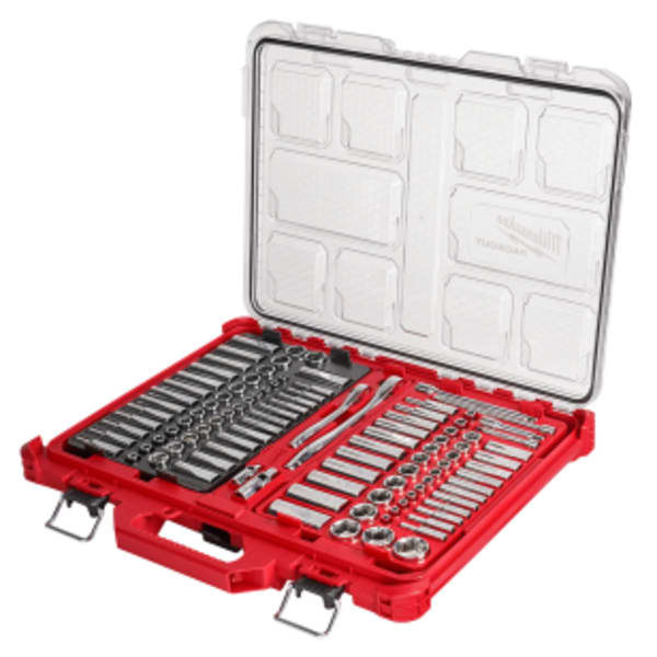 Milwaukee® 1/4 in. & 3/8 in. 106 Pc. Ratchet and Socket Set in PACKOUT™ - SAE & Metric