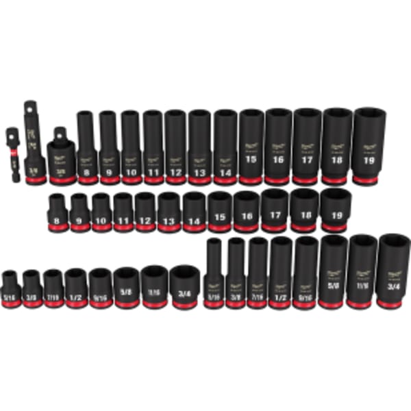 43PC SHOCKWAVE™ Impact Duty™ 3/8" Drive SAE & Metric Deep 6 Point Socket Set