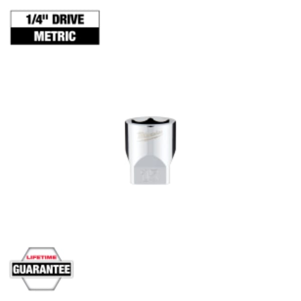 1/4" Drive 15mm Metric Socket with FOUR FLAT™ Sides
