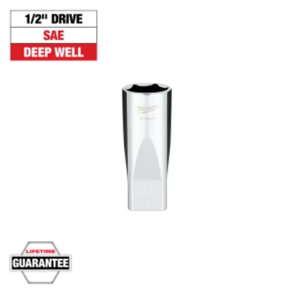 1/2" Drive 15/16" SAE 6-Point Deep Socket with FOUR FLAT™ Sides