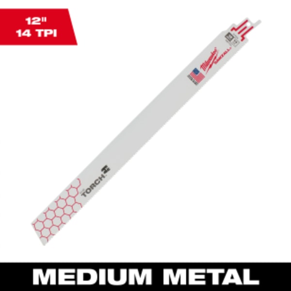 12" 14 TPI TORCH™ SAWZALL® Blade for Medium Metal Bulk 25 Pack