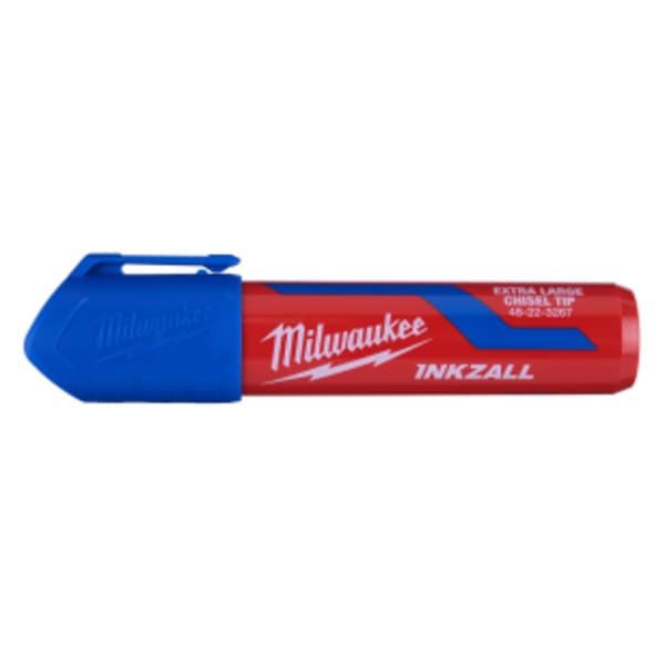 INKZALL (12) Extra Large Chisel Tip Blue Marker