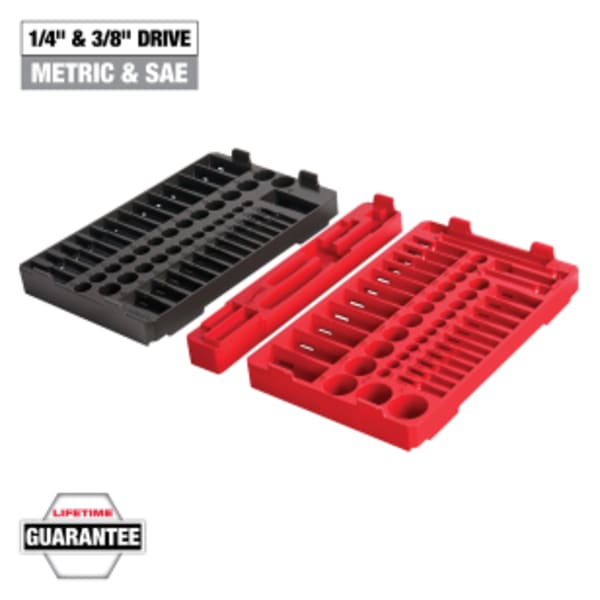 106 Piece 1/4" & 3/8" Drive Metric & SAE Ratchet and Socket Trays