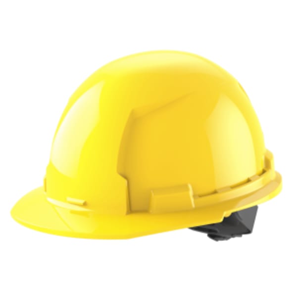 BOLT™ Yellow Front Brim Hard Hat w/4pt Ratcheting Suspension (USA) - Type 1, Class E