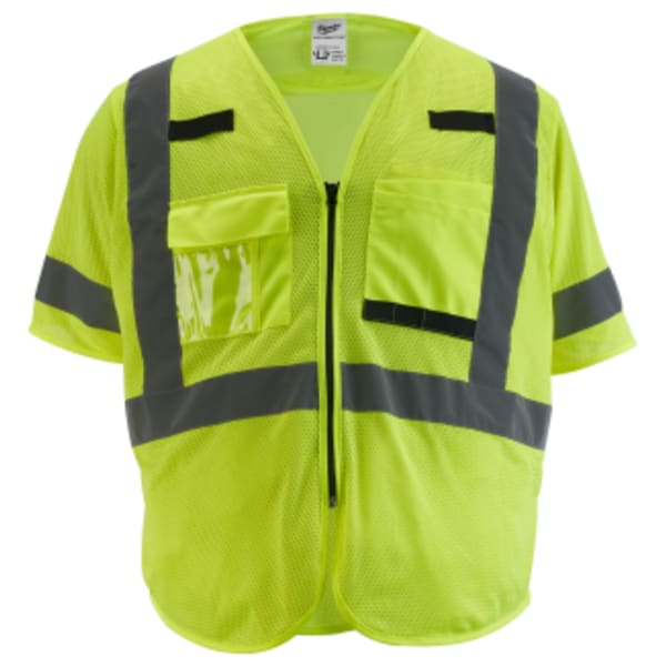 Class 3 High Visibility Yellow Mesh Safety Vest - 2XL/3XL