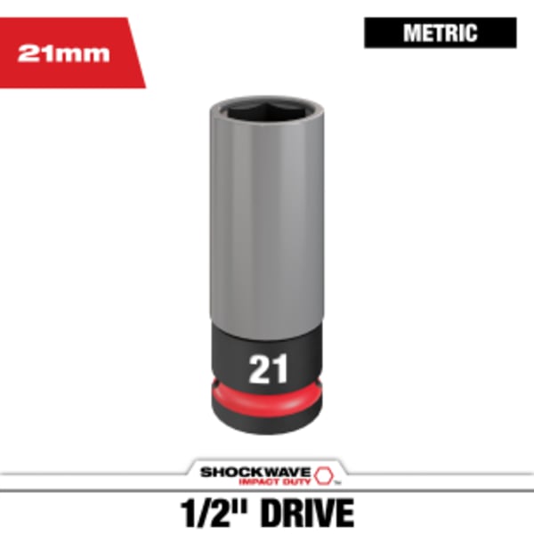 SHOCKWAVE™ Impact Duty 1/2" Drive 21MM Metric Lug Nut Wheel Socket
