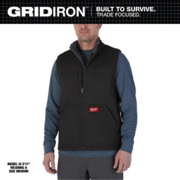 GRIDIRON™ Sherpa-Lined Vest - Black 2X