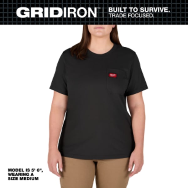 Women's GRIDIRON™ Pocket T-Shirt - Short Sleeve Black M