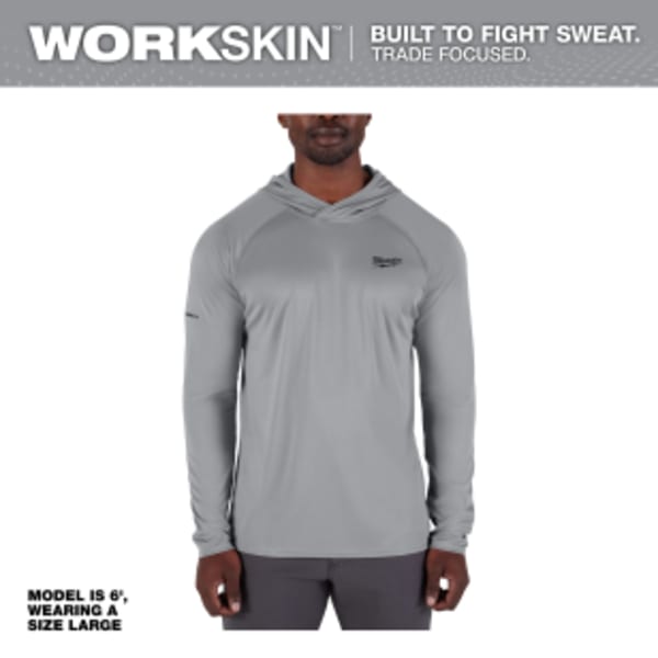 WORKSKIN™ Hooded Sun Shirt - GRAY L