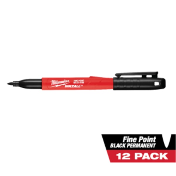 INKZALL™ 12 Piece Fine Point Black Marker