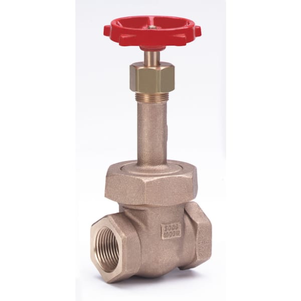 3/8" - FIP x FIP - Bronze  Gate Valve - 300 SWP - 1000 WOG, Non-Rising Stem, Cu-Ni Seat, Solid Wedge Disc