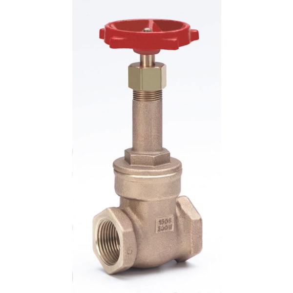 1-1/2" - FIP x FIP - Bronze  Gate Valve - 125 SWP - 200 WOG, Rising Stem, Stainless Steel Seat, Solid Wedge Disc