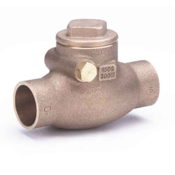 1/2" - SWT x SWT - Bronze  Check Valve - 125 SWP - 200 WOG, Horizontal Swing, Bronze Seat, Teflon Disc