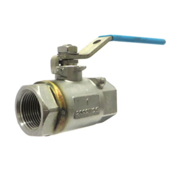 3/8" - FIP x FIP - Stainless Steel  Ball Valve - 2000 WOG, Reinforced PTFE Seat, Stainless Steel Ball