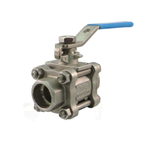2" - Socket Weld - Stainless Steel  Ball Valve - 1000 WOG, Reinforced PTFE Seat, Stainless Steel Ball