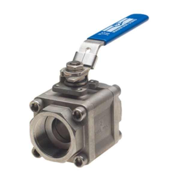 3/8" - FIP x FIP - Stainless Steel  Ball Valve - 2000 WOG, Reinforced PTFE Seat, Stainless Steel Ball