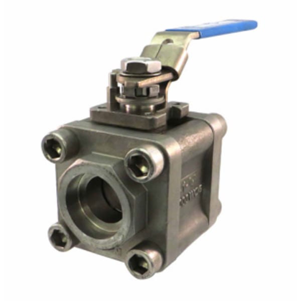 1/2" - Socket Weld - Stainless Steel  Ball Valve - 2000 WOG, Reinforced PTFE Seat, Stainless Steel Ball