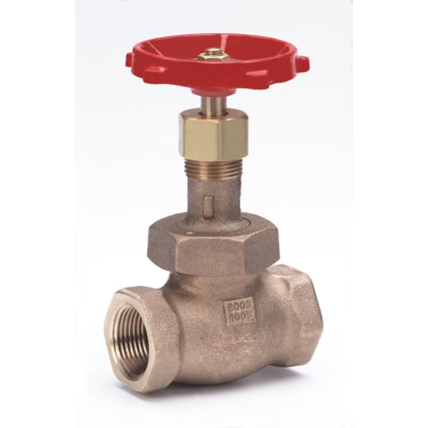 1-1/4" - FIP x FIP - Bronze  Globe Valve - 200 SWP - 400 WOG, Rising Stem, Stainless Steel Seat, Stainless Steel Disc