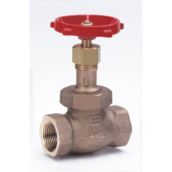 1/2" - FIP x FIP - Bronze  Globe Valve - 300 SWP - 1000 WOG, Rising Stem, Stainless Steel Seat, Stainless Steel Disc