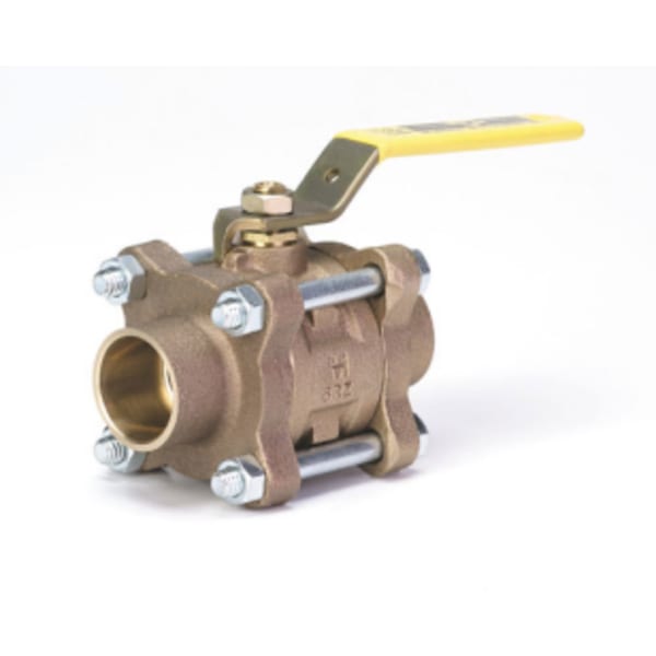 1-1/4" - SWT x SWT - Bronze, Full Port - Ball Valve - 600 WOG, RPTFE Seat, Chrome Plated Ball -
