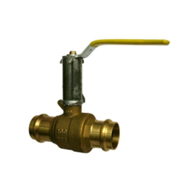 3" - Press x Press - Brass, Full Port - Ball Valve - 200 PSI, RPTFE Seat, Chrome Plated Ball -