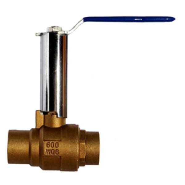 1-1/4" - SWT x SWT - Brass, Full Port - Ball Valve - 600 WOG, RPTFE Seat, Chrome Plated Ball -