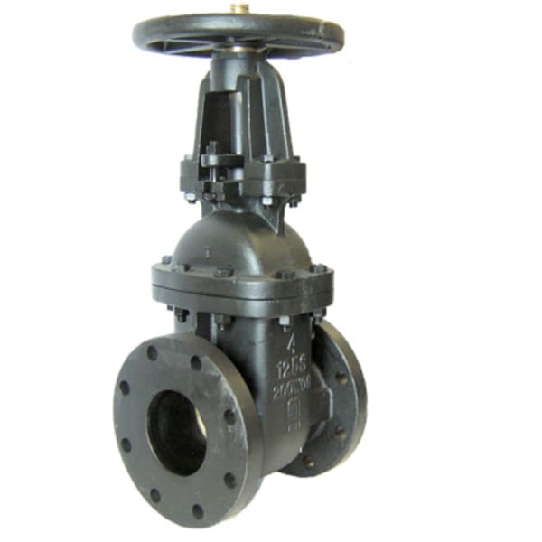 5" - Flange x Flange - Cast Iron  Gate Valve - 125 SWP - 200 WOG, OS&Y Stem, Bronze Seat, Solid Wedge Disc