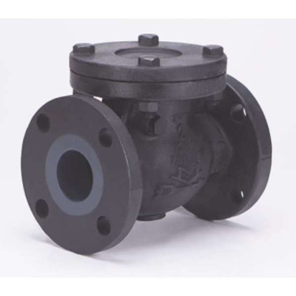 10" - Flange x Flange - 3% Nickle Iron  Check Valve - 125 SWP - 200 WOG, Horizontal Swing, Bronze Seat, Solid Wedge Disc