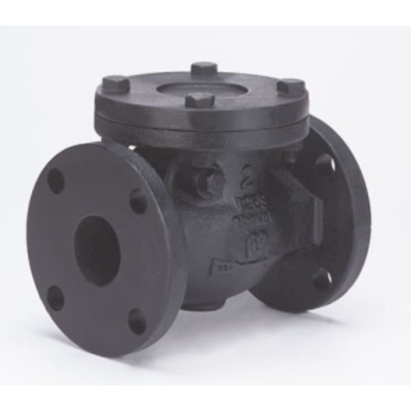 10" - Flange x Flange - Cast Iron  Check Valve - 125 SWP - 200 WOG, Horizontal Swing, Iron Seat, Solid Wedge Disc