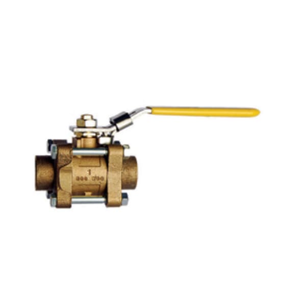 3/8" - SWT x SWT - Bronze, Full Port - Ball Valve - 600 WOG, RPTFE Seat, Chrome Plated Ball -