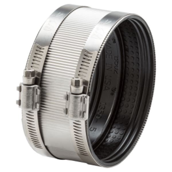 10" Husky 2000 Series Heavy-Duty stainless steel coupling for joining No-Hub cast iron soil pipe and fittings