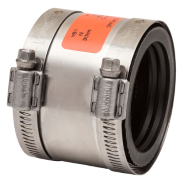 3" Copper to 2" Cast Iron/Plastic/Steel Shielded Rubber Transition Coupling 0803619