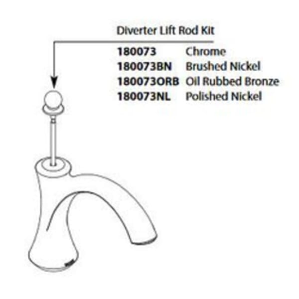 Moen Wynford Diverter rod kit Chrome