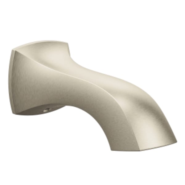 Moen Voss Replacement Tub Non-Diverter Spout 1/2-Inch Slip Fit Connection, Brushed Nickel