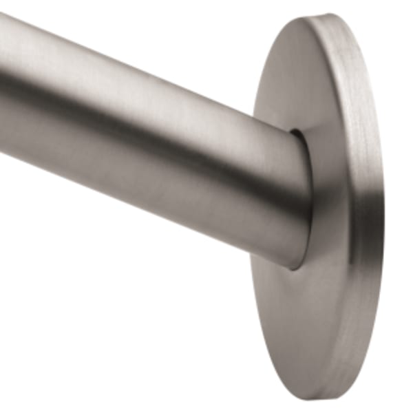 Moen 60 in. Low Profile Curved Shower Rod Flange in Brushed Stainless Steel