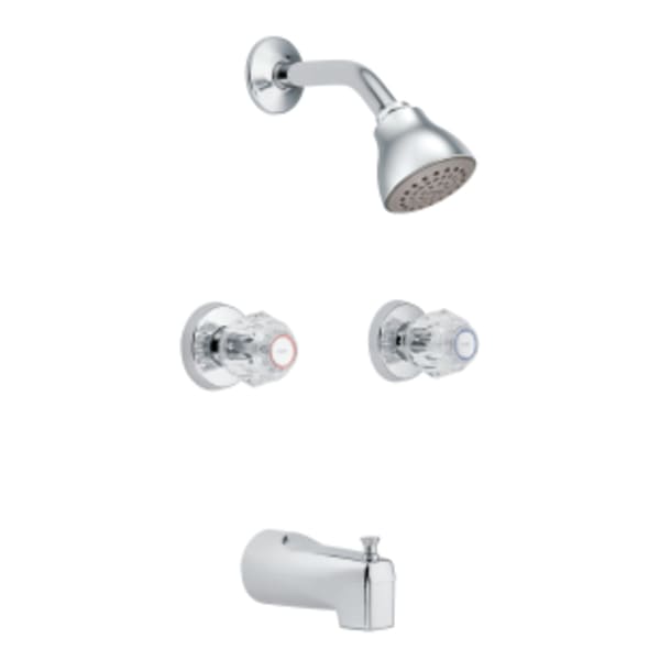 Moen Chateau 2-Handle 1-Spray Tub and Shower Faucet with Valve in Chrome (Valve Included)