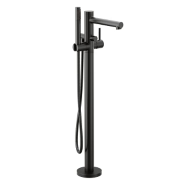 Moen Align Matte black one-handle tub filler includes hand shower