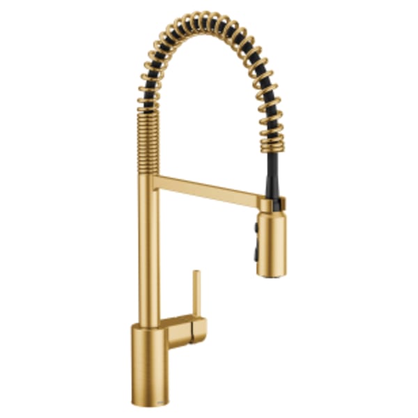 Moen Align Single-Handle Pull-Down Sprayer Kitchen Faucet with Power Clean and Spring Spout in Brushed Gold