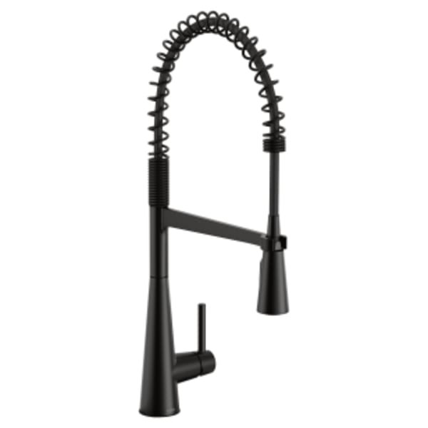 Moen Sleek Single-Handle Pull-Down Sprayer Kitchen Faucet with Power Clean and Spring Spout in Matte Black
